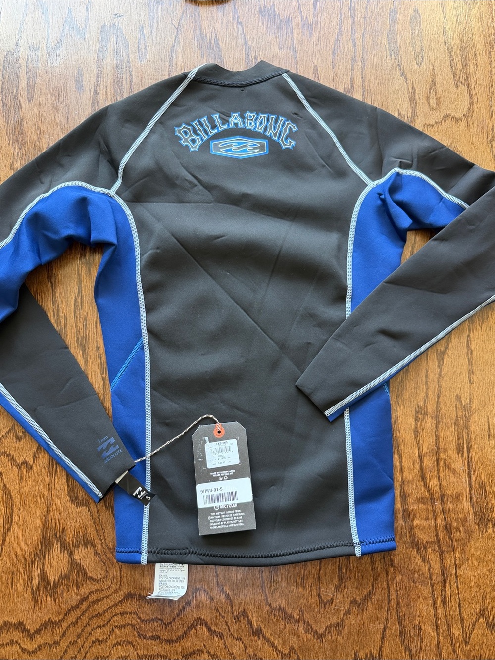Billabong Black and Royal Blue Women's Long Sleeve Rashguard